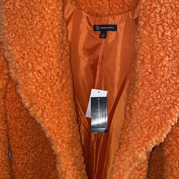 INC INTERNATIONAL CONCEPTS ORANGE FRINGE TEDDY COAT ‼️MOST WANTED‼️ - Picture 7 of 10